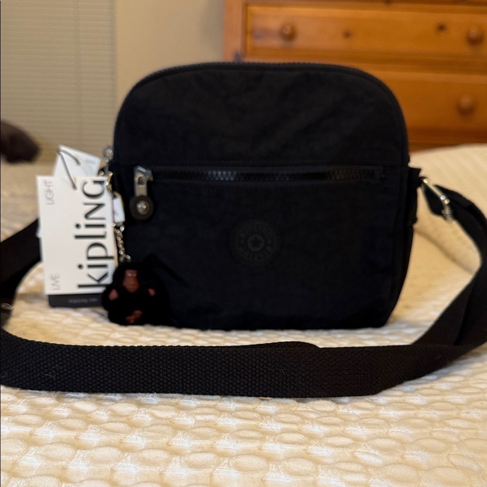 Kipling Midnight Black Messenger Bag